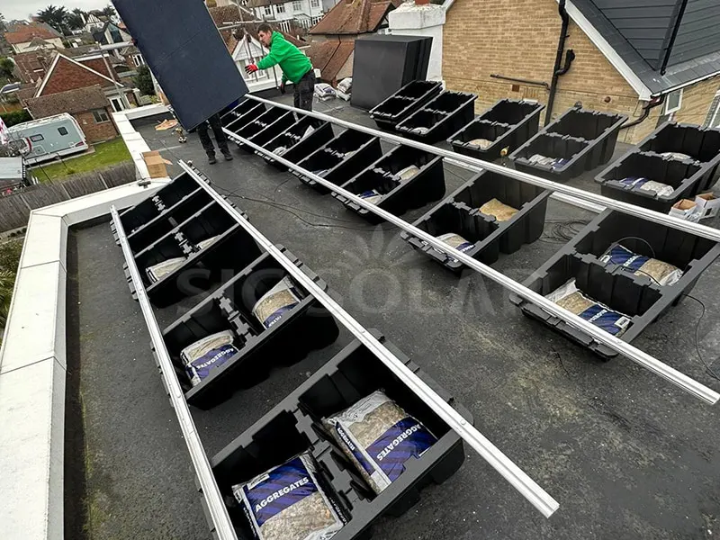Support de toit de ballast solaire en plastique 10KW PP aux Pays-Bas