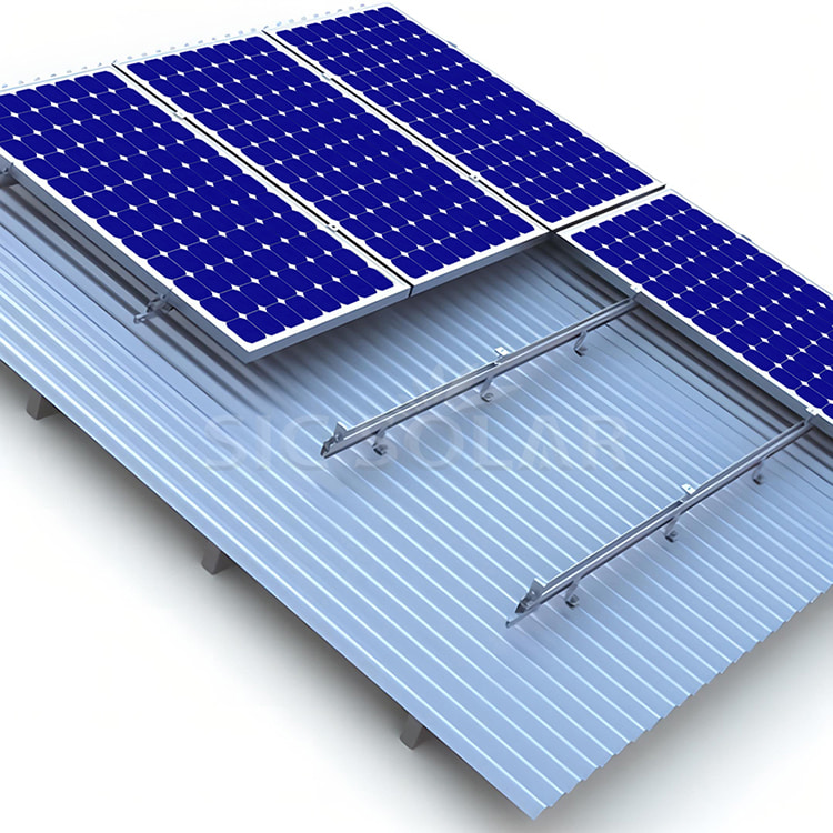 Supports solaires pour toit en métal avec pied en L