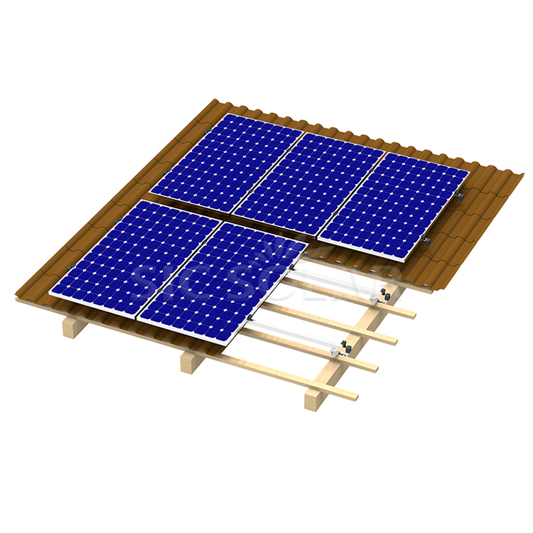 Montage solaire sur toit en pente