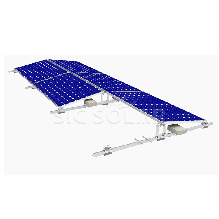 Montage solaire sur toit plat
