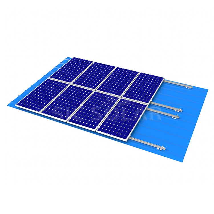 Montage sur toit métallique trapézoïdal solaire